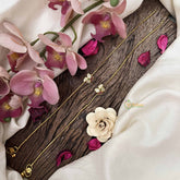 Vriksham Elegant Floral AD Stone Style Gold Drop Gold Look Alike Anklets-Red Green & White-G20696